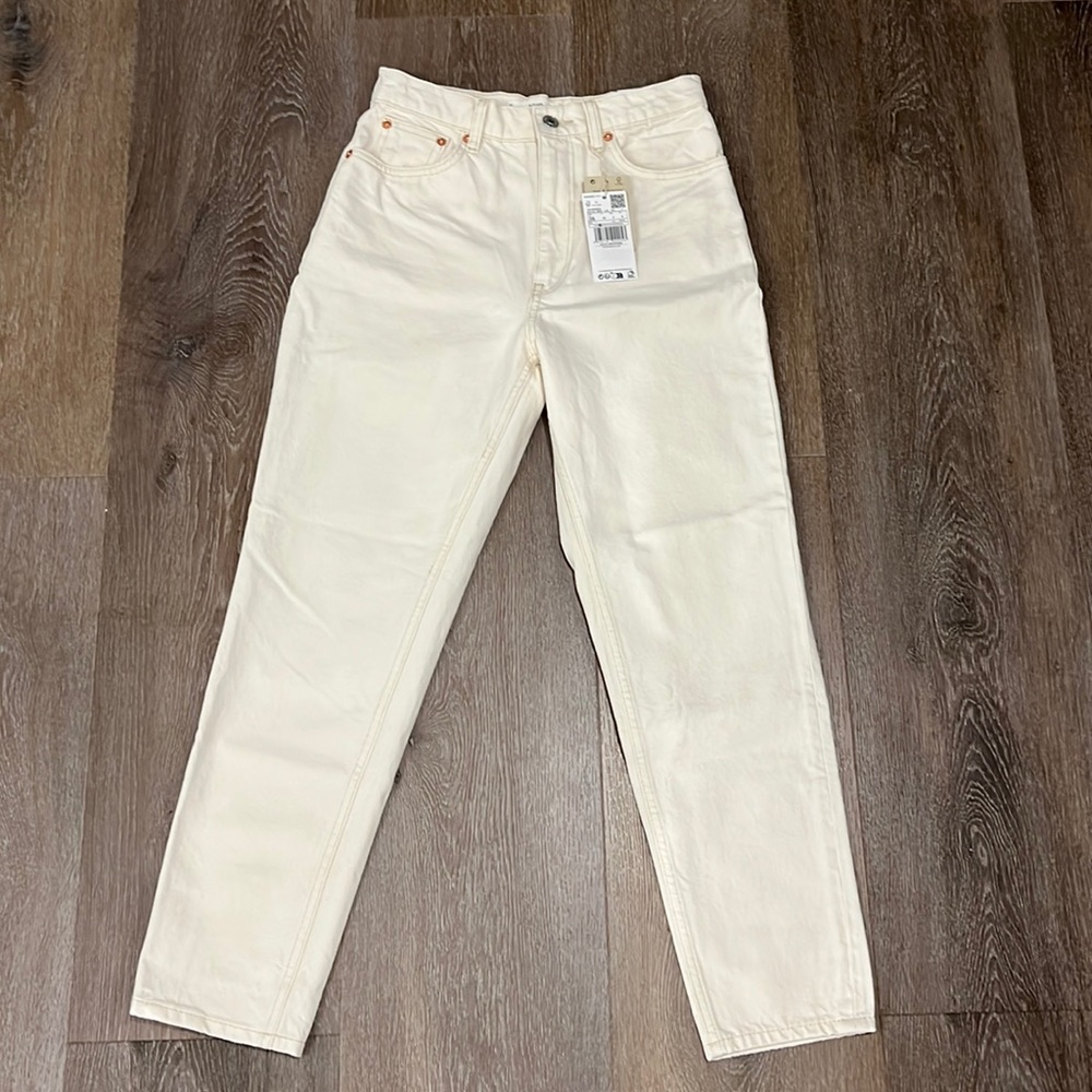 Mango Cream Mom Jeans